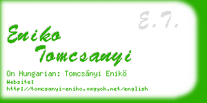 eniko tomcsanyi business card